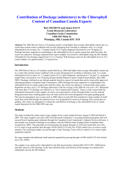 Contribution of Dockage (admixture) to the Chlorophyll