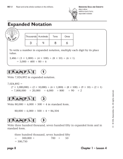 Expanded Notation - MathCoach Interactive