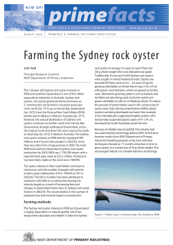 Farming the Sydney rock oyster - Primefact 3