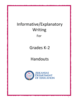 Informative/Explanatory Writing Grades K