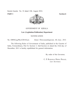 Re-publication of Government of India Notification