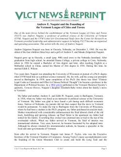 Andrew E. Nuquist and the Founding of VLCT