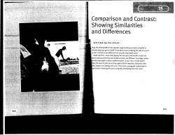 Comparison and Contrast: Showing Similarities