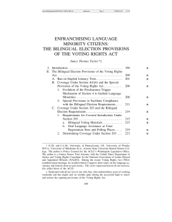 enfranchising language minority citizens: the bilingual election