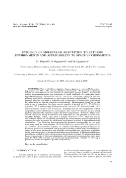 Evidence of Molecular Adaptation to Extreme Environments
