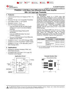 TPA6205A1 1.25-W Mono Fully Differential