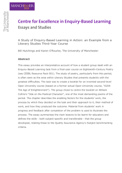 A Study of Enquiry-Based Learning in Action
