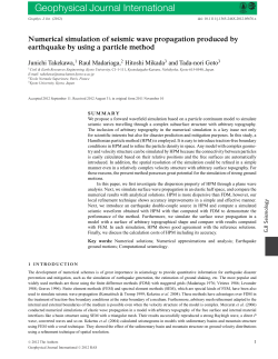 Numerical simulation of seismic wave propagation produced by