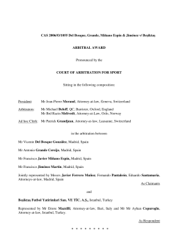 CAS 2006/O/1055 Del Bosque, Grande, Mi&ntilde;ano