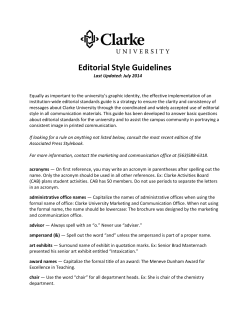 Editorial Style Guidelines