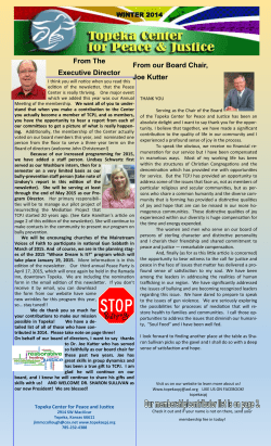 2014 Winter - Topeka Center for Peace and Justice