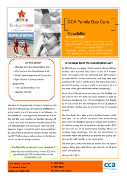 Parent Newsletter Term 4 2014