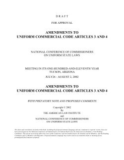 amendments to uniform commercial code articles 3 and 4