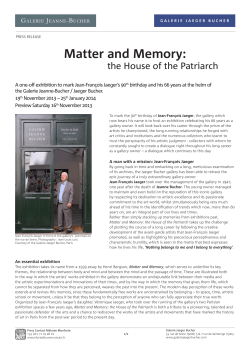 Matter and Memory