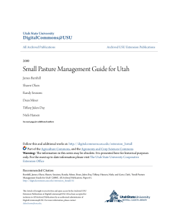Small Pasture Management Guide for Utah