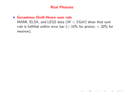 Real Photons Gerasimov-Drell-Hearn sum rule MAMI, ELSA, and