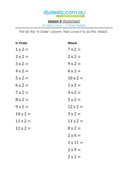 1 x 2 = 2 x 2 = 3 x 2 = 4 x 2 = 5 x 2 = 6 x 2 = 7 x 2