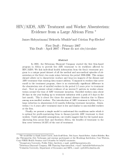 HIV/AIDS, ARV Treatment and Worker Absenteeism