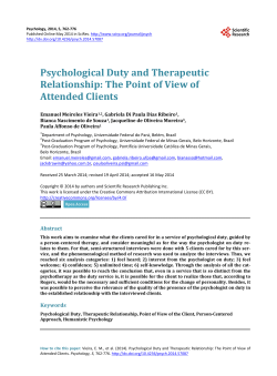 Psychological Duty and Therapeutic Relationship