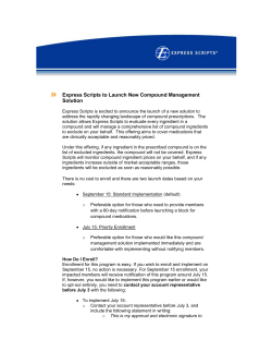 Express Scripts to Launch New Compound Management Solution