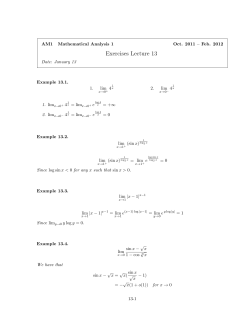 Exercises Lecture 13