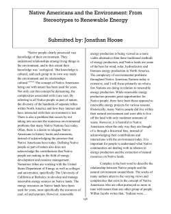 Native Americans and the Environment: From Stereotypes to