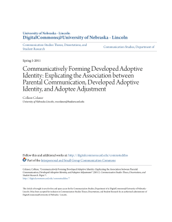 Communicatively Forming Developed Adoptive Identity: Explicating