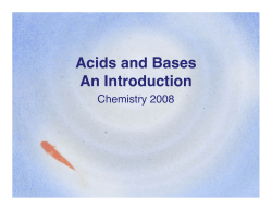 Acids and Bases An Introduction