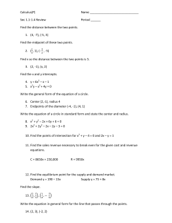 Find the distance between the two points. 1.