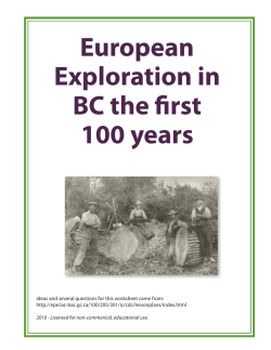 European Exploration in BC the first 100 years