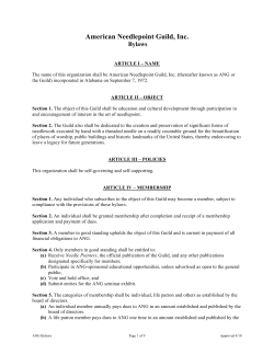 National Bylaws - American Needlepoint Guild
