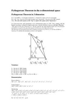 Pythagorean Theorem in the n