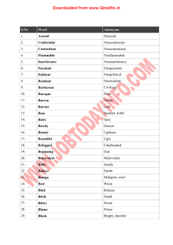 Important Antonym from Previous Years Papers E