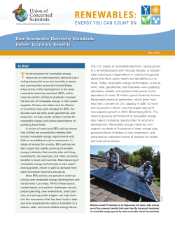 How Renewable Electricity Standards Deliver Economic Benefits