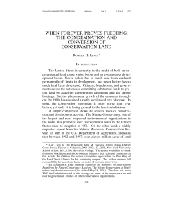 WHEN FOREVER PROVES FLEETING: THE CONDEMNATION