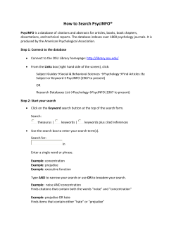 How to Search PsycINFO - OSU Libraries