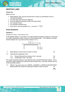 NEWTON`S LAWS Exam Questions