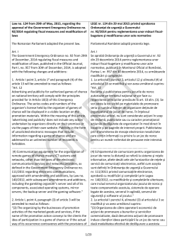 1/23 Law no. 124 from 29th of May, 2015, regarding the