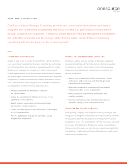 OneSource Virtual Strategic Consulting services are comprised of