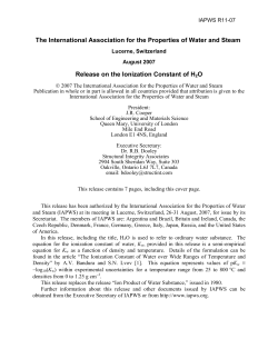 Release on the Ionization Constant of H 2 O