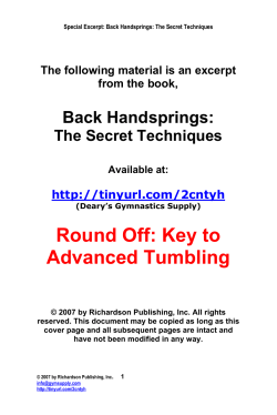 Back Handsprings: The Secret Techniques