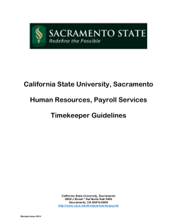 California State University, Sacramento Human Resources, Payroll