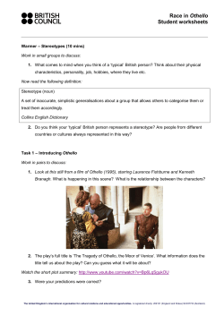 Race in Othello Student worksheets