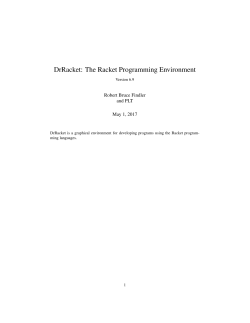 DrRacket: The Racket Programming Environment