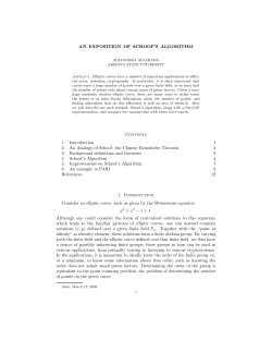 An Exposition of Schoof`s Algorithm - Mathpost