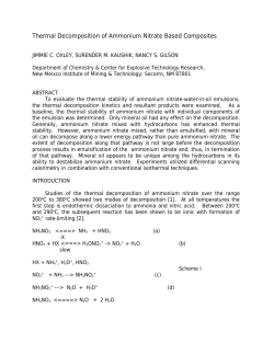 Thermal Decomposition of Ammonium Nitrate