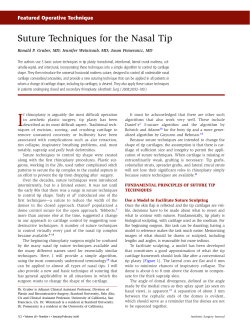 Suture Techniques for the Nasal Tip