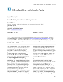 Evidence Based Library and Information Practice