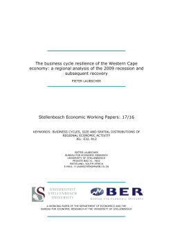 The business cycle resilience of the Western Cape economy: a