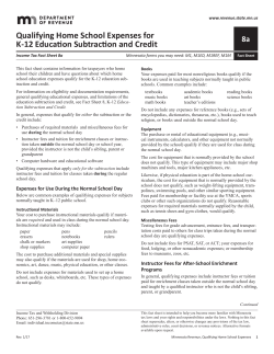 Qualifying Home School Expenses for K